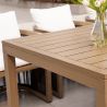 Möbelgarnitur, Tisch 150 cm + 6 Stühle, Teakholz, für Terrasse oder Garten, Seilgeflecht, Kissen inklusive, Gardenia