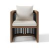 Möbelgarnitur, Tisch 150 cm + 6 Stühle, Teakholz, für Terrasse oder Garten, Seilgeflecht, Kissen inklusive, Gardenia