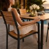 Möbelset für Garten oder Terrasse – Tisch und 8 stapelbare Stühle aus Aluminium und WPC, Blake