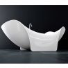 Badewanne, Mineralwerkstoff, freistehend, inklusive weißem Abfluss, Hochglanzweiß, 170 x 82 x 62 cm, Nirvana