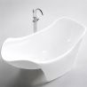 Badewanne, Mineralwerkstoff, freistehend, inklusive weißem Abfluss, Hochglanzweiß, 170 x 82 x 62 cm, Nirvana