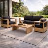 Gartenmöbel-Set für die Terrasse, 2-Sitzer-Sofa, 2 Sessel, Couchtisch, Aluminium, Edenia