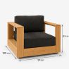 Gartenmöbel-Set für die Terrasse, 2-Sitzer-Sofa, 2 Sessel, Couchtisch, Aluminium, Edenia