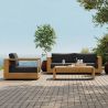 Gartenmöbel-Set für die Terrasse, 2-Sitzer-Sofa, 2 Sessel, Couchtisch, Aluminium, Edenia