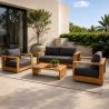 Gartenmöbel-Set für die Terrasse, 2-Sitzer-Sofa, 2 Sessel, Couchtisch, Aluminium, Edenia