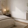 Heizkörper, doppelter Stahlradiator, Weiß, 42 Elemente, 2107 W, 156 x 60 cm, Wohnzimmer oder Zimmer, Alesia