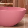 Badewanne, Mineralwerkstoff, freistehend, inklusive Chrom-Lüftungsventil, Lachsrosa matt, 170 x 78 cm, Aveline