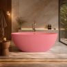 Badewanne, Mineralwerkstoff, freistehend, inklusive Chrom-Lüftungsventil, Lachsrosa matt, 170 x 78 cm, Aveline