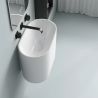Waschbecken, Wandmontage, Hochglanzweiß, 50 x 28 cm, ohne Armaturenloch, Siena