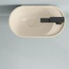 Waschbecken, Wandmontage, Beige Matt, 50 x 28 cm, mit Armaturenloch, Siena