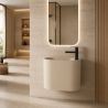 Waschbecken, Wandmontage, Beige Matt, 50 x 28 cm, mit Armaturenloch, Siena