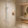 Thermostat-Duschsystem, 2 Funktionen, Regenduschkopf, Handbrause, Wandmontage, Chrom, Hermes