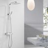 Thermostat-Duschsystem, 2 Funktionen, Regenduschkopf, Handbrause, Wandmontage, Chrom, Hermes