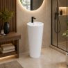 Standwaschbecken , Hochglanzweiß, 40 x 40 x 85 cm, Sanitärkeramik, mit Armaturenloch, Lucia