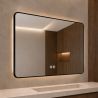 LED-Spiegel, schwarzer Rahmen, Anti-Beschlag, Touch-Taste, 3 Lichtfarben, Einstellbare Helligkeit, 60-70x80-150 cm, Feliz