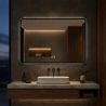 LED-Spiegel, schwarzer Rahmen, Anti-Beschlag, Touch-Taste, 3 Lichtfarben, Einstellbare Helligkeit, 60-70x80-150 cm, Feliz