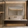 LED-Spiegel, schwarzer Rahmen, Anti-Beschlag, Touch-Taste, 3 Lichtfarben, Einstellbare Helligkeit, 60-70x80-150 cm, Feliz