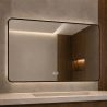 LED-Spiegel, schwarzer Rahmen, Anti-Beschlag, Touch-Taste, 3 Lichtfarben, Einstellbare Helligkeit, 60-70x80-150 cm, Feliz