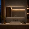 LED-Spiegel, schwarzer Rahmen, Anti-Beschlag, Touch-Taste, 3 Lichtfarben, Einstellbare Helligkeit, 60-70x80-150 cm, Feliz