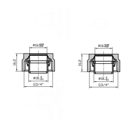 Adapter für Kupferrohre Ø 16 mm, Gewinde 3/4", Messing, Anthrazit