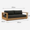 Gartenmöbel-Set für die Terrasse, 2-Sitzer-Sofa, 2 Sessel, Couchtisch, Aluminium, Edenia