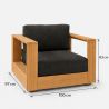 Gartenmöbel-Set für die Terrasse, 2-Sitzer-Sofa, 2 Sessel, Couchtisch, Aluminium, Edenia