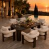 Möbelset für 6 Personen, Garten oder Terrasse, Aluminium, Tisch 214x102 cm + 6 Stühle, 100% Olefin-Gewebe, Bora Bora