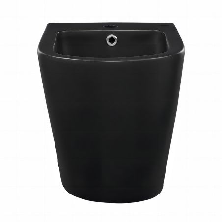 Bidet Galo, Mattschwarz, Power Colour, 56x36 cm, Bodenmontage, mit Überlauf