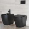 Bidet Galo, Mattschwarz, Power Colour, 56x36 cm, Bodenmontage, mit Überlauf
