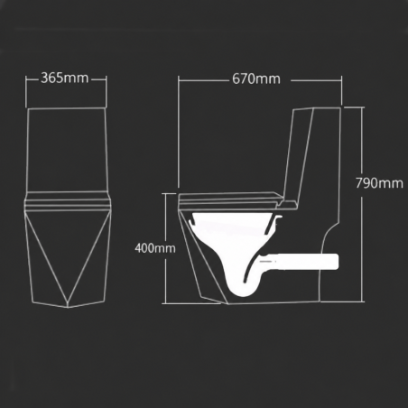 WC Enrico, SifonFlush, Weiß, 67x36 cm, Tank inklusive, Bodenmontage, Abdeckung mit Soft-Close inklusive