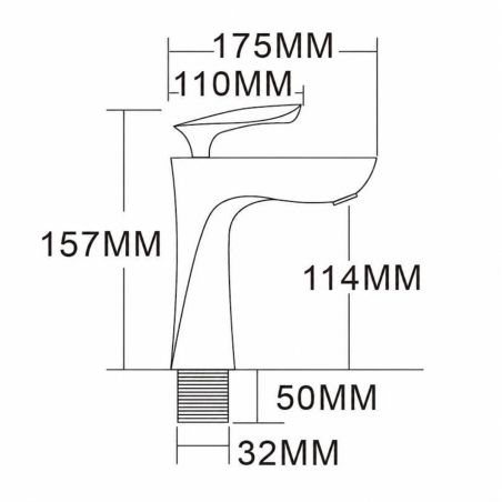 Waschbeckenarmatur Brandi, gebürstetes Gold, Höhe 15.7 cm, Waschbeckenmontage