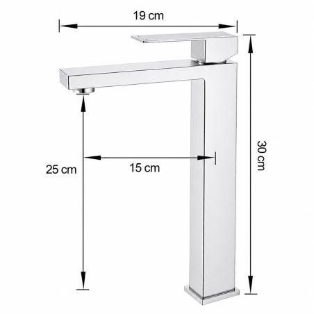 Waschbeckenarmatur, Perlator, Aufsatzmontage, Chrom, Höhe 30 cm, Mira