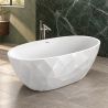 Freistehende Badewanne  Acryl, verchromtem Abfluss und Überlauf, außen glänzend weiß, innen matt weiß, 170 x 80 cm, Valencia