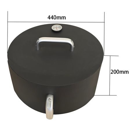 Pizzaofen Nexus Ø45 cm, Cortenstahl 1,5 mm, mit Thermometer, kompatibel mit den Grills Aurelius und Avangarde, schwarz