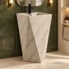 Standwaschbecken, mit Armaturenloch, 47.5 x 48 x 86 cm, Bodenmontage, Sanitärkeramik, Enrico Stone