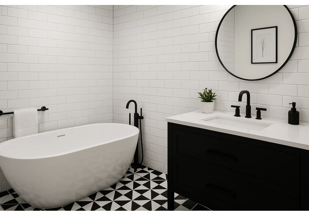 Schwarz-weißes Badezimmer: Gestaltungsideen für einen eleganten und funktionalen Raum