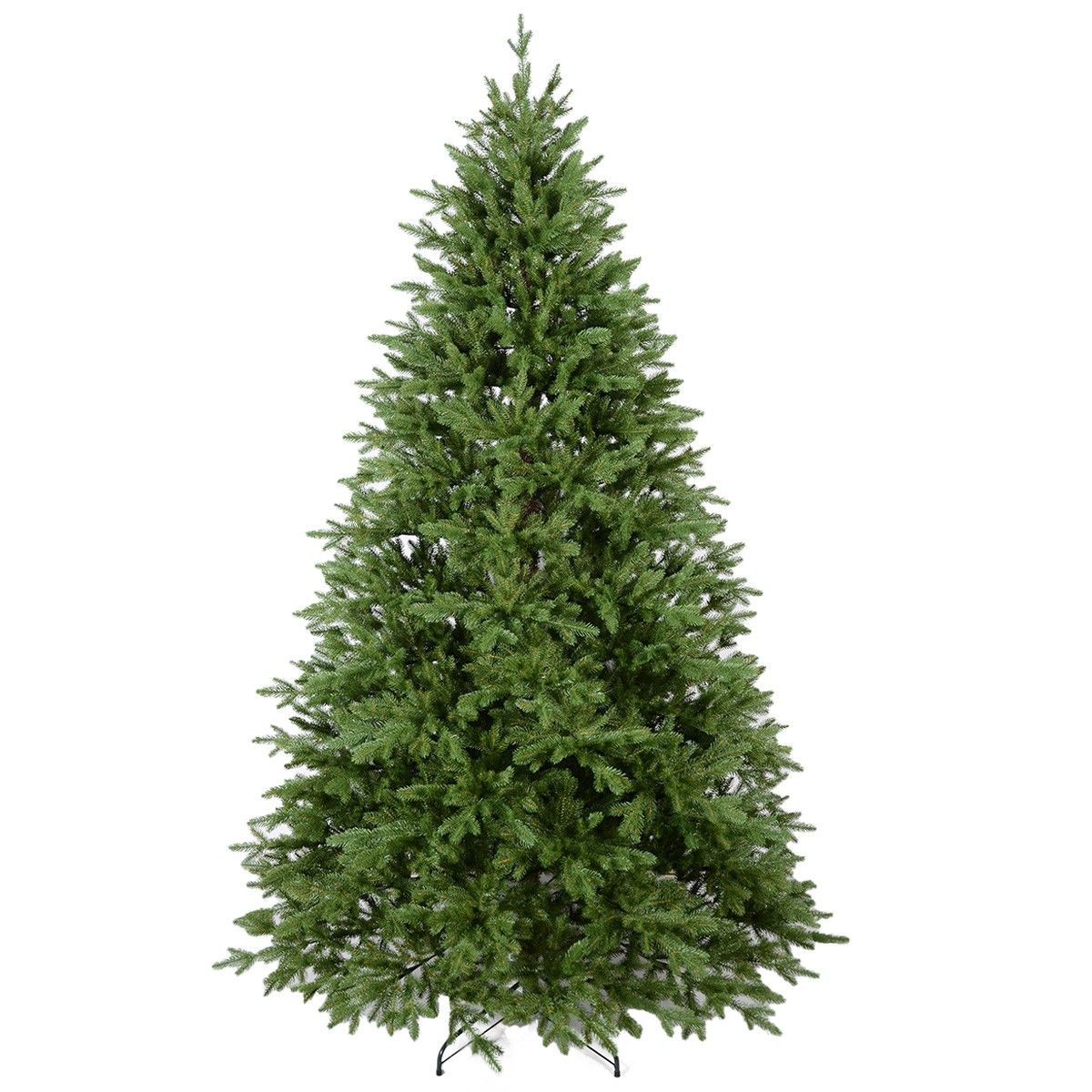 Künstlicher Premium-Weihnachtsbaum, Voll-PE 3D, 9100 Zweige, 158 cm Durchmesser, Metallständer, Elf, Höhe 250 cm