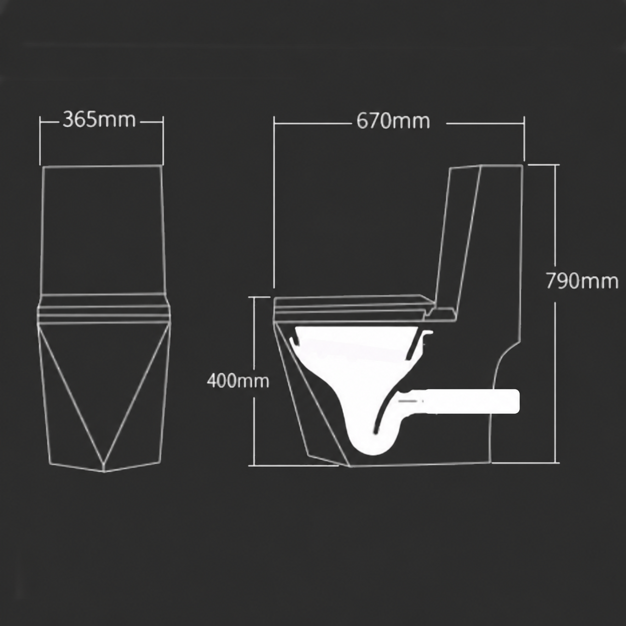 WC Enrico, SifonFlush, Weiß, 68x37 cm, inklusive Spülkasten, Bodenmontage, WC-Sitz mit Soft-Close-Automatik