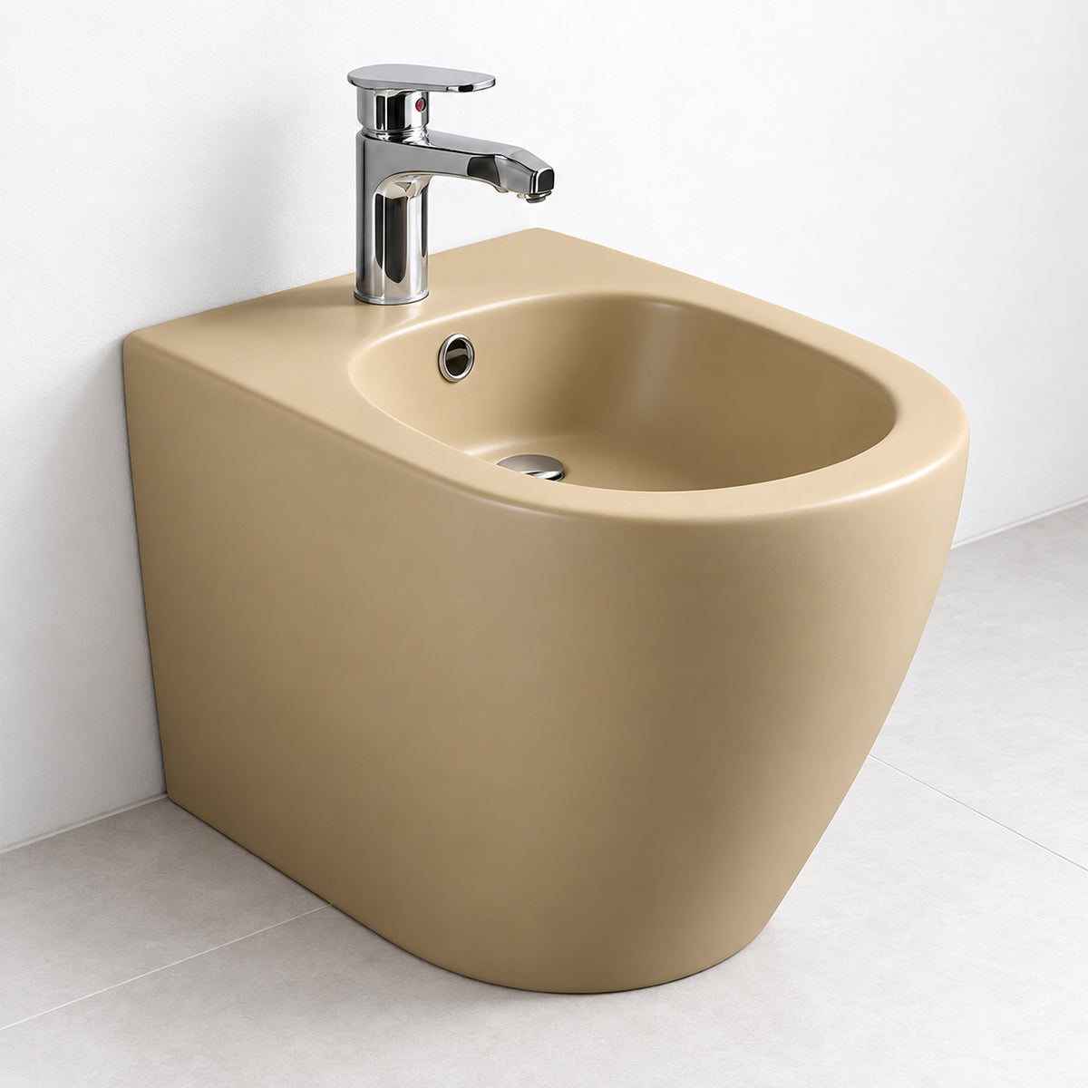 Bidet, Sanitärkeramik, Jasmine Matt, Power Colour, 56x36 cm bodenstehend, mit Überlauf, Galo