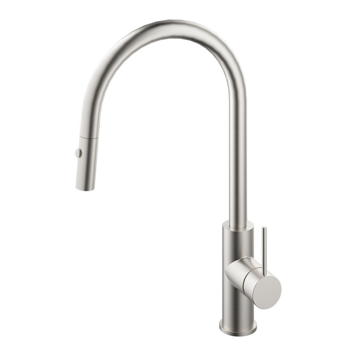 Küchenarmatur, Edelstahl, 360° schwenkbarer Auslauf, 2 Strahlarten, Nickel Matt, Amato