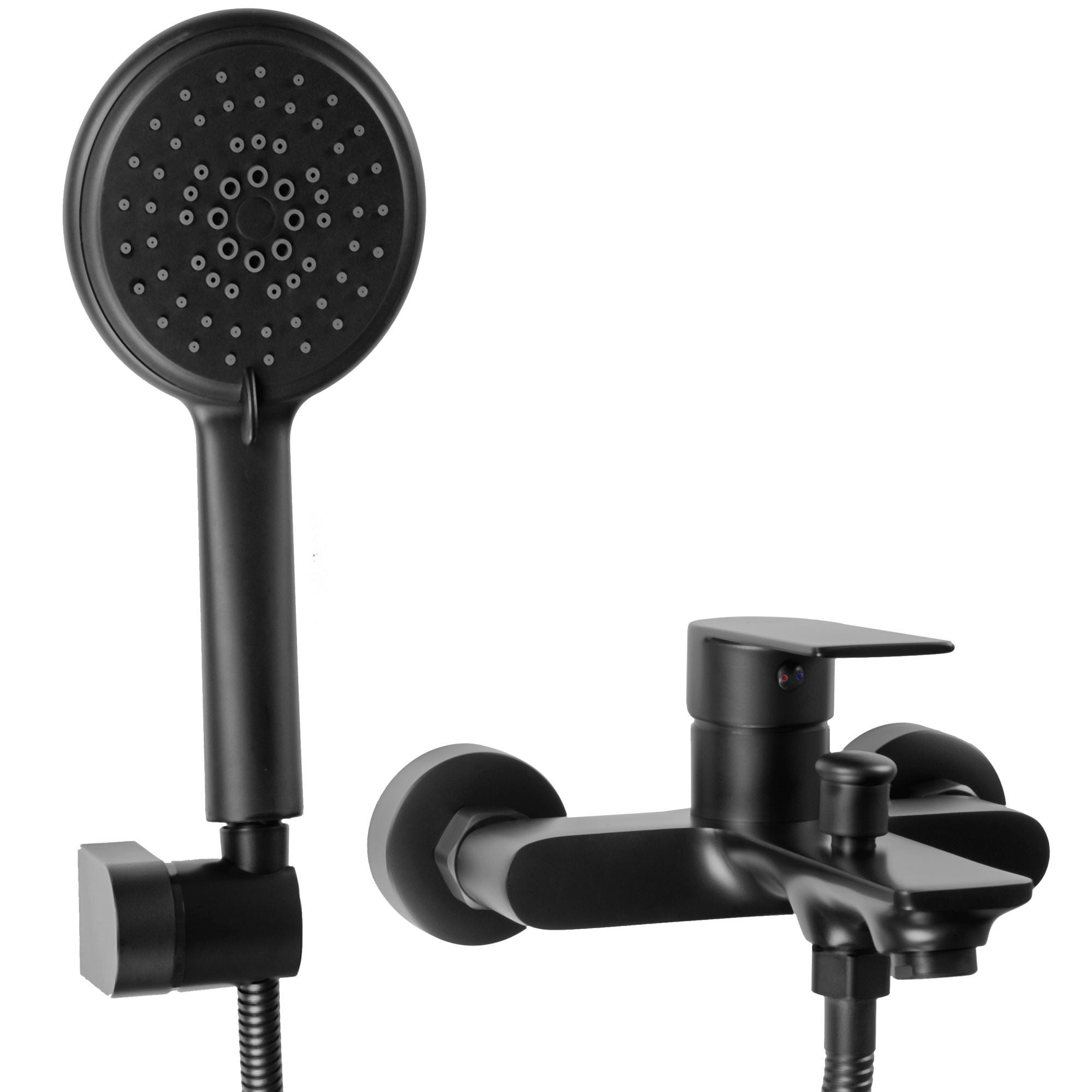 REA-Mayson Black Wannenarmatur, Wandmontage, Oberfläche Schwarz, Handbrause inklusive