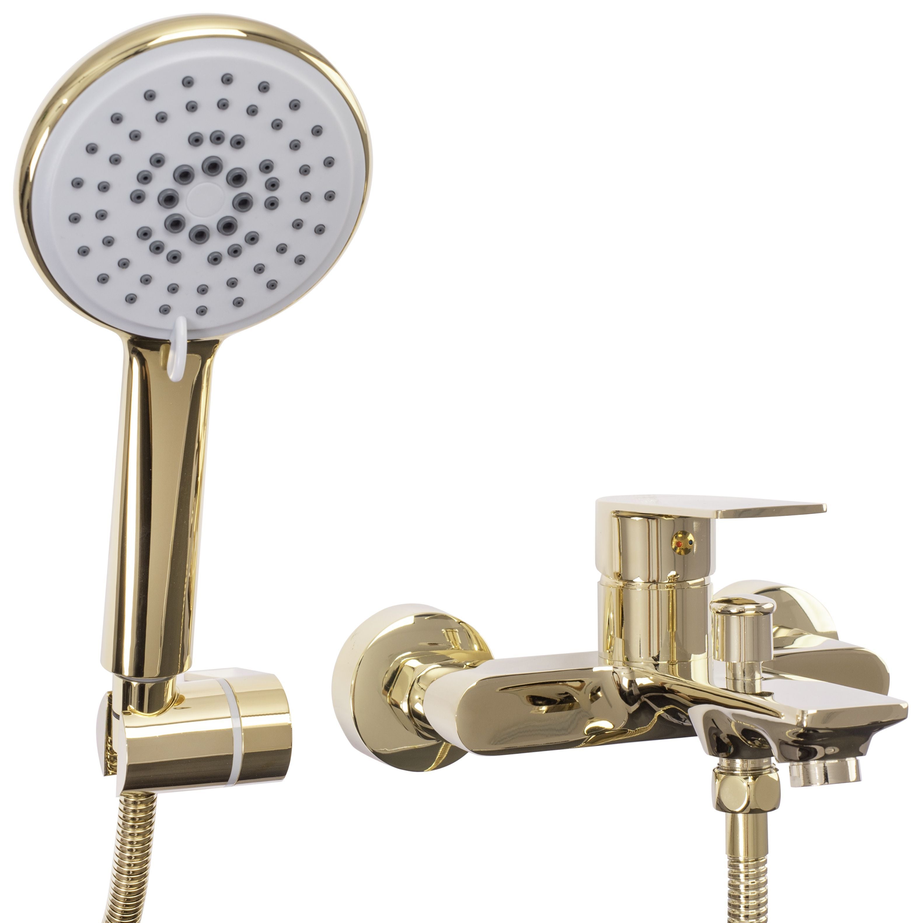 REA-Mayson Gold Badewannenarmatur, Wandmontage, goldfarbenes Finish, Handbrause inbegriffen