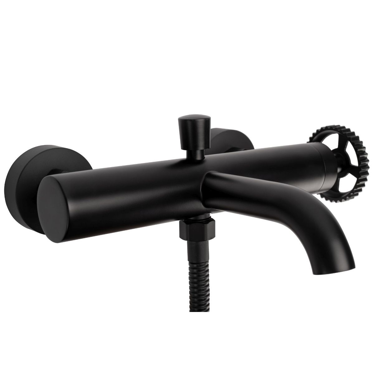 Wannenarmatur REA-Vertigo Black, Wandmontage, schwarzes Finish, modernes Design