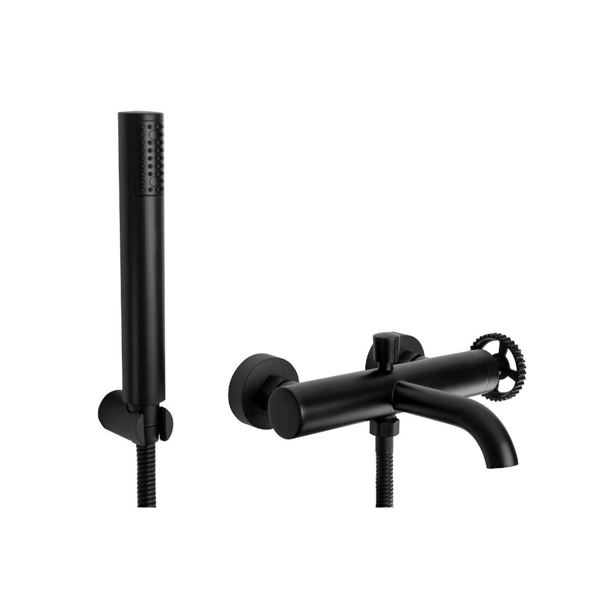 Wannenarmatur REA-Vertigo Black, Wandmontage, schwarzes Finish, modernes Design