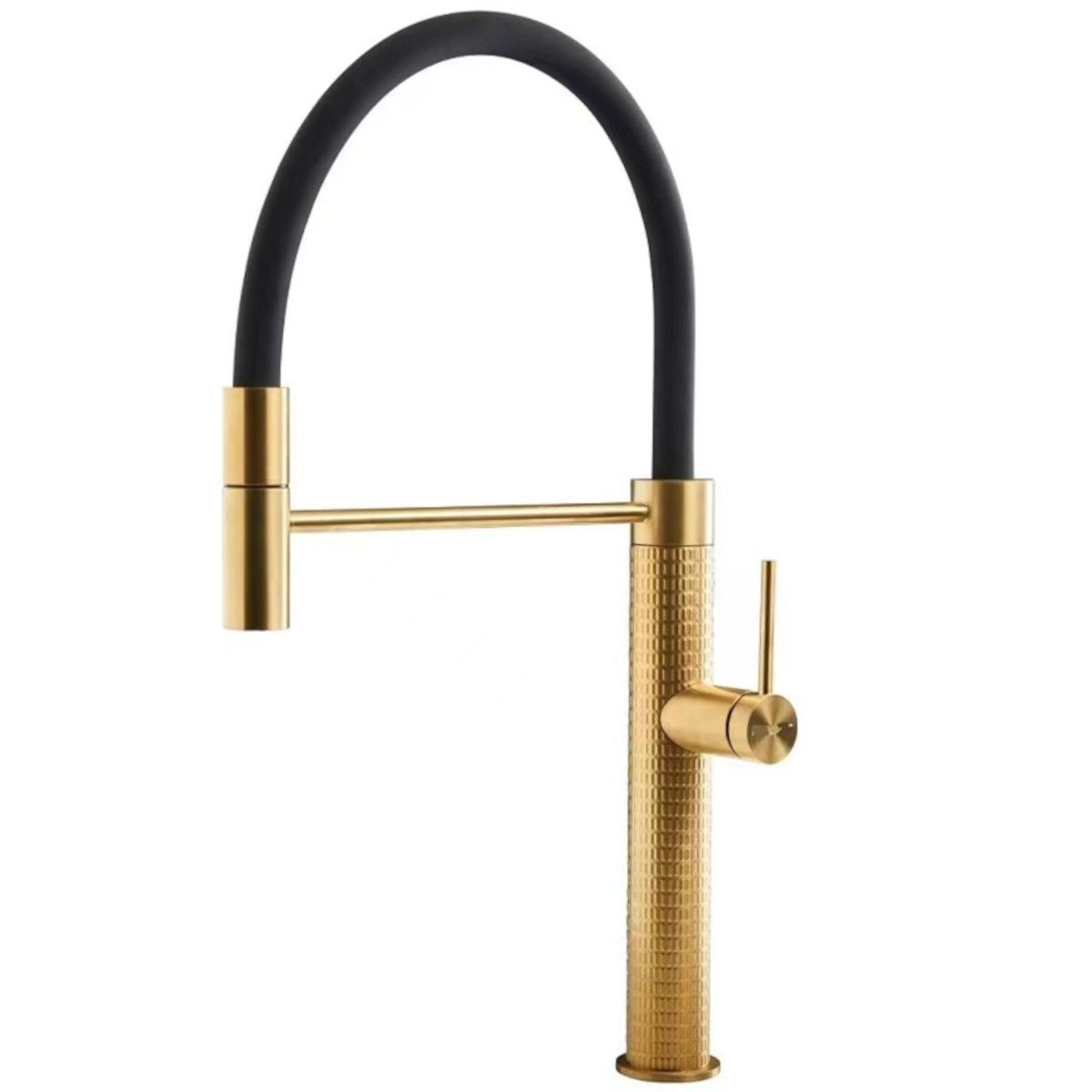 Küchenarmatur Filip, flexiblem Auslauf und ausziehbarer Brause, Höhe 52 cm, Mattgold
