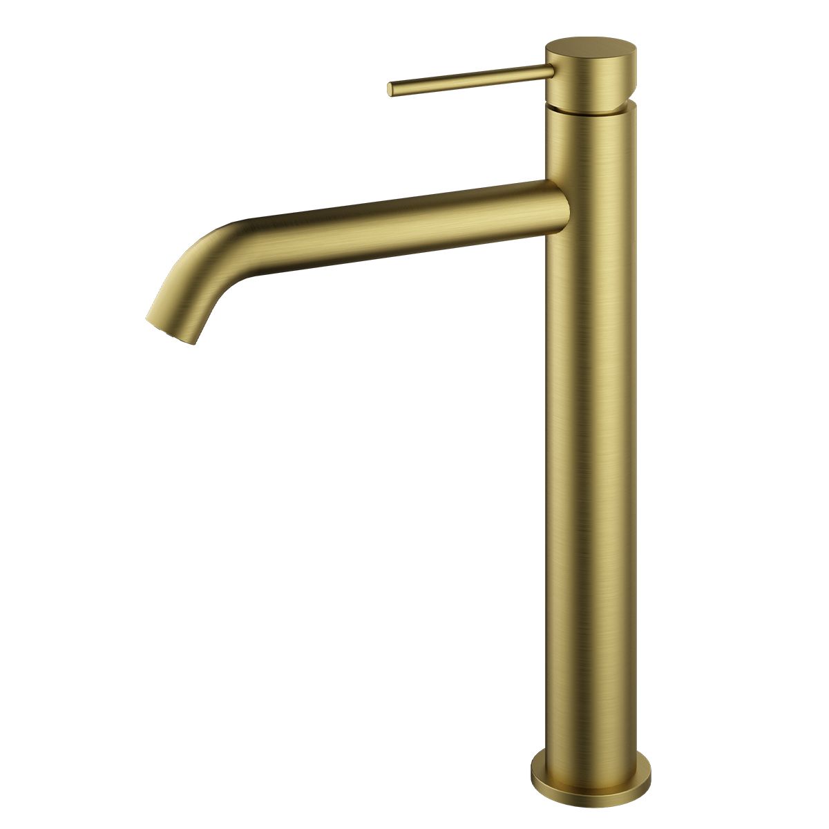 Waschbeckenarmatur, Mattgold, mit Perlator, Edelstahl, Aufsatzmontage, Fino