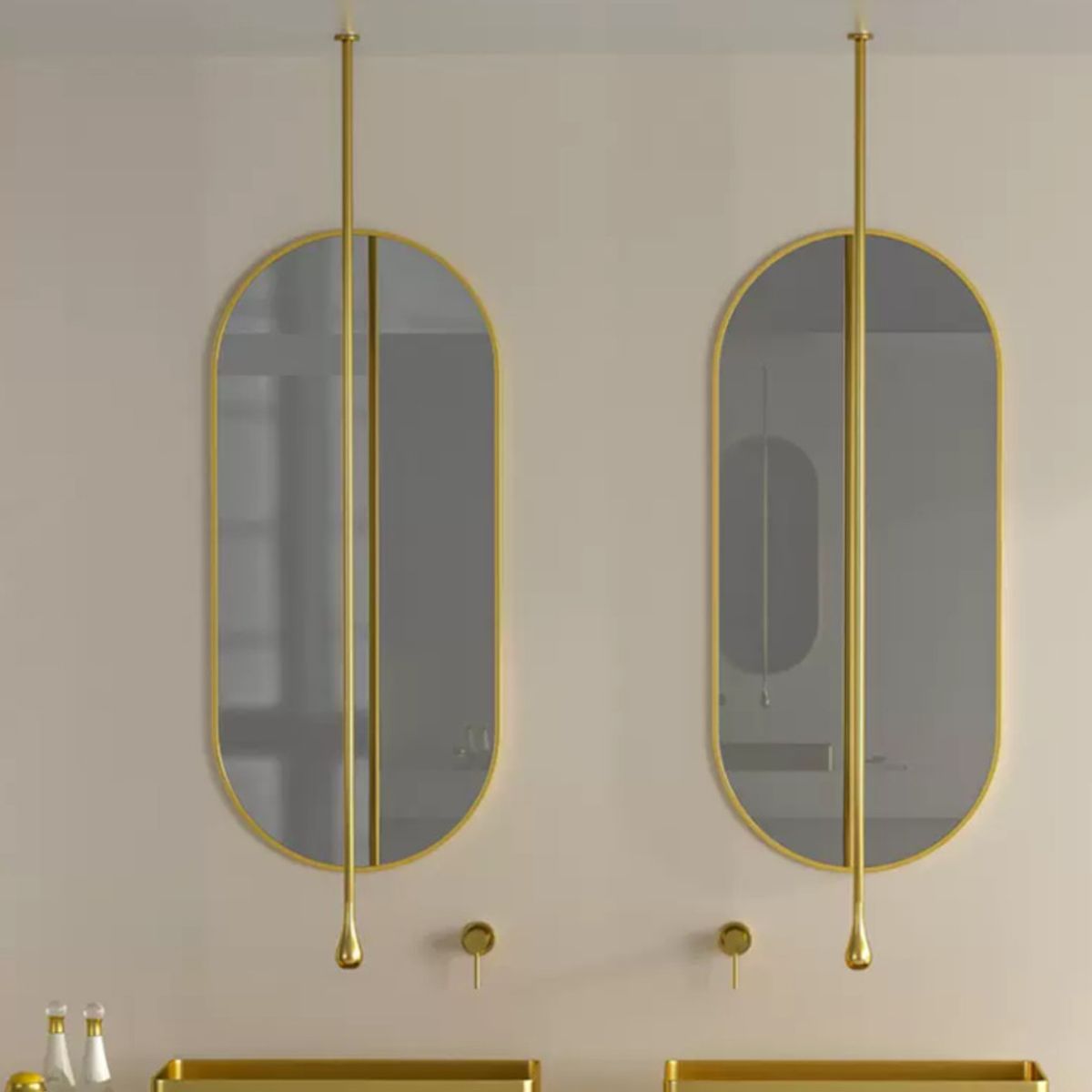 Waschbeckenarmatur Maty mit Deckenmontage, Mattgold, Royalty Line by Ego