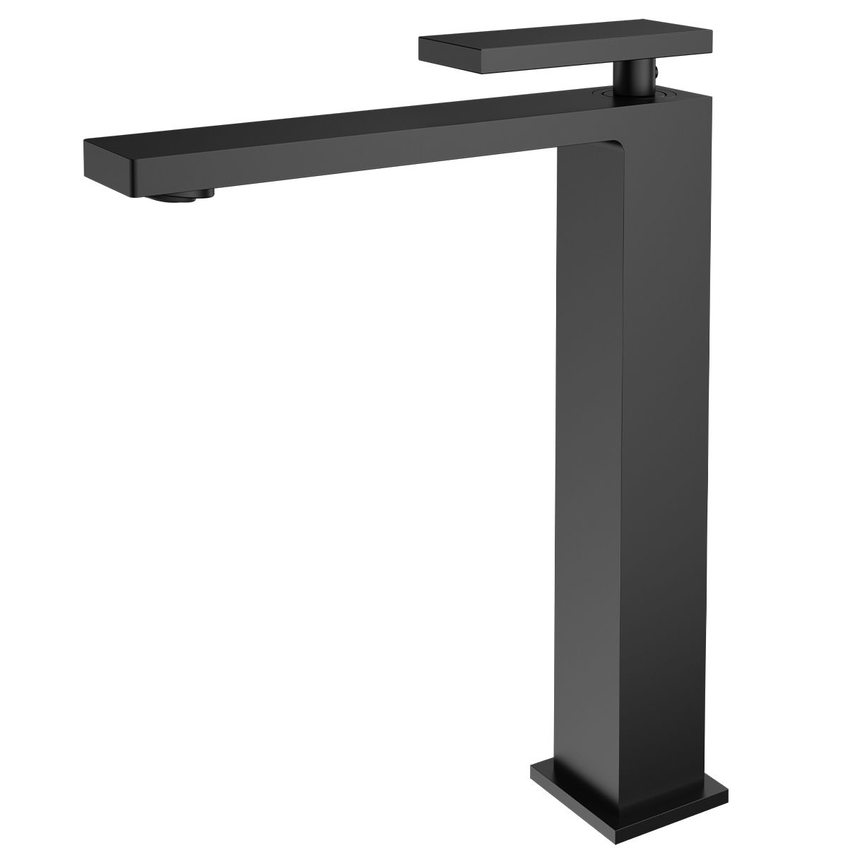 Waschbeckenarmatur, Mattschwarz, mit Perlator, Edelstahl, Aufsatzmontage, Armonia
