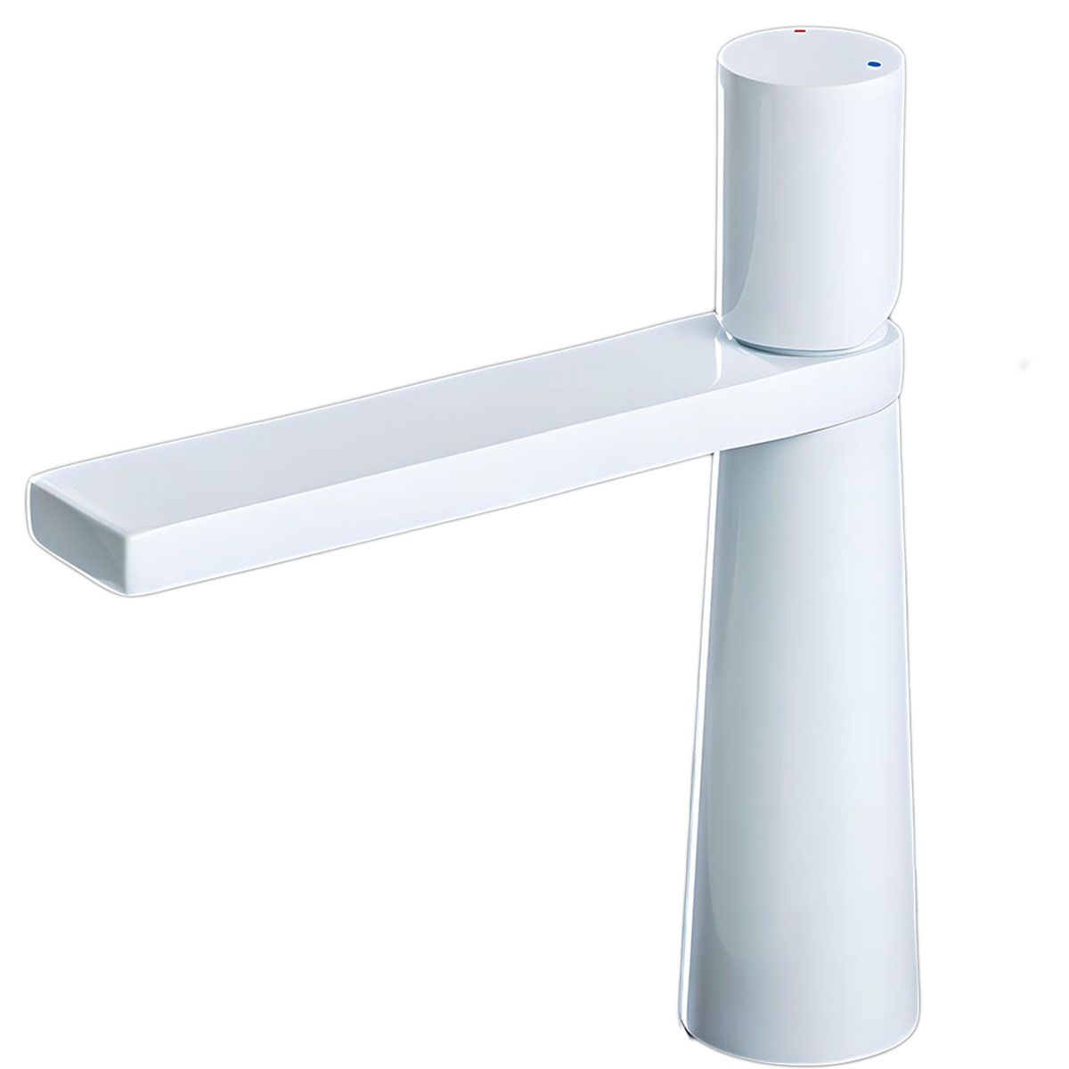 Waschbeckenarmatur Pilar, Mattweiß, Höhe 18,5 cm, Waschbeckenmontage
