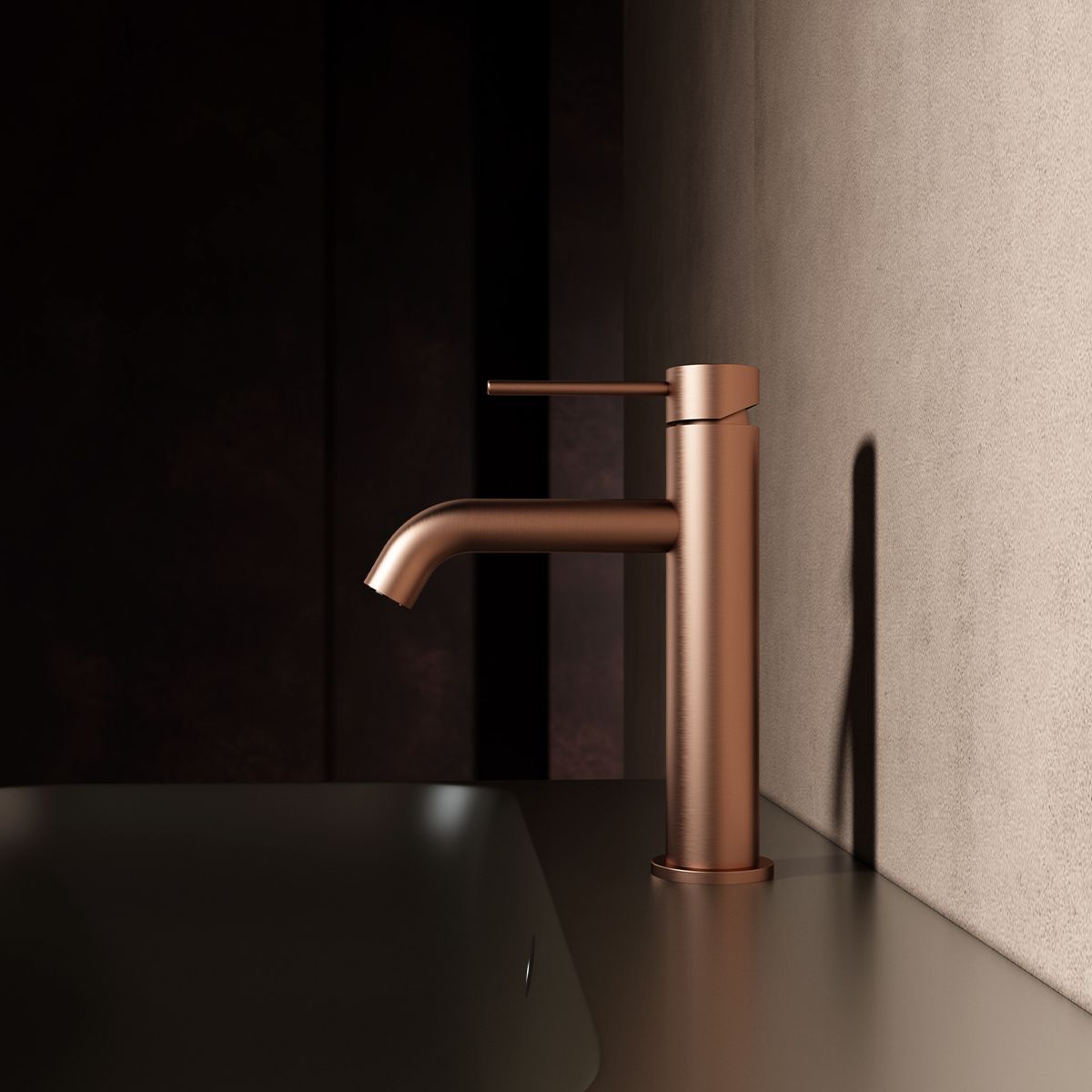 Waschbeckenarmatur, Roségold Matt, mit Perlator, Edelstahl, Waschbeckenmontage, Fino